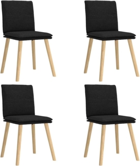 vidaXL Esszimmerstühle 4 Stk. Schwarz Stoff 3315357