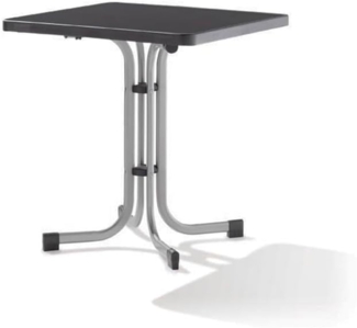 Boulevard-Klapptisch, 70x70 cm, graphit/anthrazit Stahrohrgestell, Mecalit-Pro-Platte