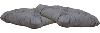 Ambientehome Sitzkissen Auflage Sitzpolster, 50 x 50 x 8 cm, 2er Set, hellgrau