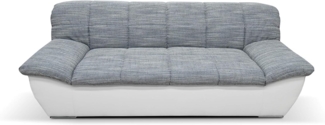 DOMO Collection Splash Sofa, 3-Sitzer Couch - Garnitur - 232 x 96 x 76 cm, 3er Polster in weiß / weiß-grau