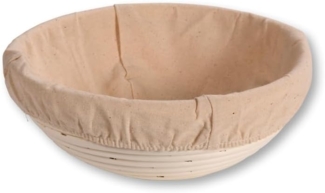 KESPER 19630 Brot- & Gärkorb aus Rattan, rund, Ø 22 cm, Textilfutter abnehmbar / Gärkörbchen