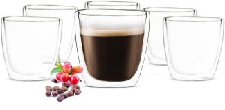 6x90ml Doppelwandige Espresso Gläser Kaffeegläser Thermogläser Espressotasse