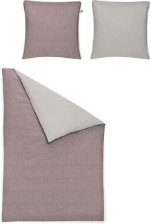 Irisette Mako-Satin Bettwäsche Set Bettwäsche 2 teilig Bettbezug 155 x 200 cm Kopfkissenbezug 80 x 80 cm Elba-K 8350-90 rosa