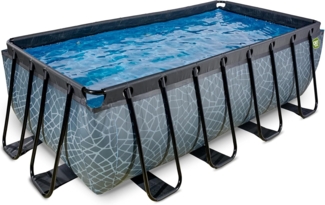 EXIT Stone Pool mit Filterpumpe - grau 400 x 200 x 122 cm