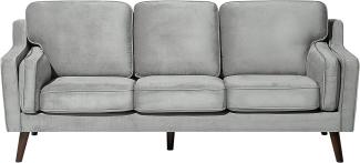 3-Sitzer Sofa Samtstoff hellgrau LOKKA