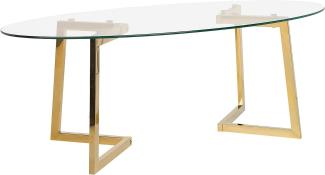 Couchtisch Glas Gold oval FRESNO