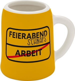 Schnapskrug Schnapsglas Stamper Keramik Sheepworld FEIERABEND 73849