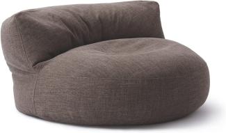 Lumaland Interior Line Sitzsack-Lounge, Rundes Sitzsack-Sofa für drinnen, 320l Füllung, 90 x 50 cm, Leinen Look and Feel, Braun