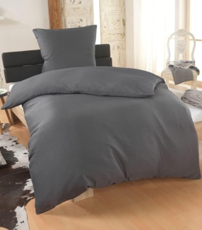 Malika Bettwäsche 155x220 + 80x80 cm atmungsaktiver Bettbezug, Sommerbettwäsche, Seersucker, 2 teilig, Für Allergiker geeignet, pflegeleicht, angenehm weicher Stoff