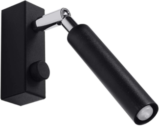 Wandleuchte, Schwarz, Stahl, verstellbarer Spot