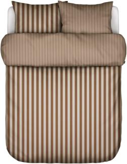 Marc O Polo Bettwäsche Classic Stripe toffee brown | 135x200 cm + 80x80 cm