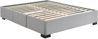 Vente-unique - Bettgestell mit Schubladen 160 x 200 cm - Stoff - Grau - KOLANE von YSMÉE