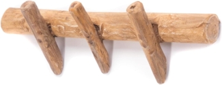 Wandgarderobe Kyra 35 Massivholz, 3 Haken naturfarben