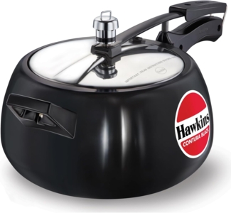 Hawkins CB50 Hard Anodised Pressure Cooker, 5-Liter,Black