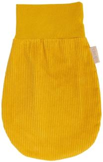 KraftKids Strampelsack Cord Breitcord Gelb Mustard für den Frühling/Sommer aus Musselin Baumwolle in zwei Größen erhältlich