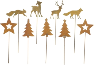 Metallstecker Weihnachtswald 9er Set Winter Deko Dekoration Weihnachtsdeko