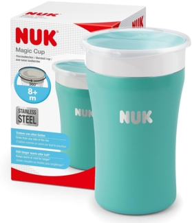 NUK Trinklernbecher NUK Magic Cup Edelstahl – Türkis, Bruchsicher & isolierend