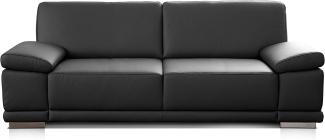 CAVADORE 2,5-Sitzer Sofa Corianne in Kunstleder / Kleines Leder-Sofa in hochwertigem Kunstleder und modernem Design / Mit verstellbaren Armlehnen / 191 x 80 x 99 / Kunstleder schwarz