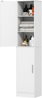 HOMCOM Badkommode Badezimmerschrank mit 2 Türen, Verstellbare Regale (Hochschrank schmal, 1 St, hoch Badschrank), für Badezimmer, Wohnzimmer 40 x 35 x 180 cm Weiß