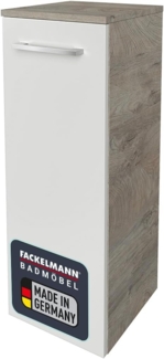 Fackelmann B.STYLE Midischrank rechts, 30 cm breit, Weiß/Grau