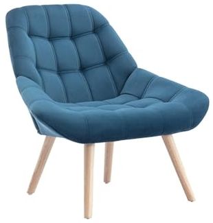 Vente-unique - LUOSTO Sessel SamtStoff Blau - B 79 cm x H 83 cm x L 87 cm