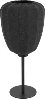 Eglo 43946 Tischleuchte BARLASTON Stahl schwarz, Textil grau E27 1X40W H:39cm Ø18cm mit Kabelschalter