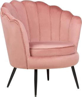 Sessel LOVIKKA Samtstoff Rosa