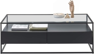 Couchtisch EVORA schwarz matt mit Gestell in schwarz 120cm