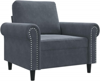 vidaXL 3-Sitzer-Sofa Dunkelgrau 180 cm Samt