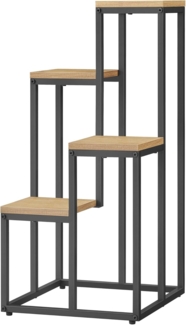 Home Collective Regal Blumentopfregal Ideal für Wohnzimmer, Schlafzimmer, Flur, oder Büro, maximallast pro regal 5kg Blumenständer, mit Stahlrahmen für Stabilität Selbstmontage Ideal für Wohnzimmer, Schlafzimmer, Flur, oder Büro, 4 Ebene in Eiche mit s...
