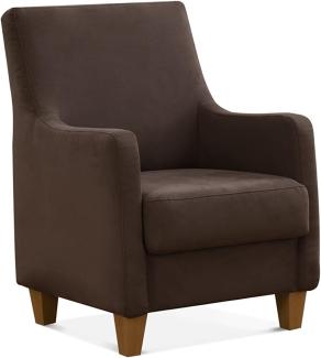 CAVADORE Polstersessel Palera mit Federkern / Sessel im Landhausstil, passend zur Garnitur Palera / 70 x 93 x 75 / Mikrofaser, Braun