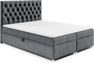 Best for Home Boxspringbett mit Bettkasten Doppelbett Trinity K14 Bonellfederkern inkl 7cm Topper (140x200 160x200 180x200 200x200 cm, Bonell-Matratze, gepolstertes Kopfteil, Polsterbett versch. Größen), mit oder ohne Topper, Flexible Liefermöglichkeit...