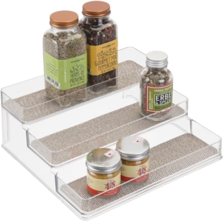 Gewürzregal Gewürzständer Organizer Küchenschrank 3 Ebenen mDesign transparent