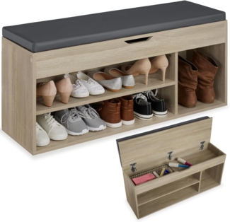 tectake Schuhschrank Schuhbank (Komplettset, 1-St, inkl. Schlüssel) für 9 Paar Schuhe