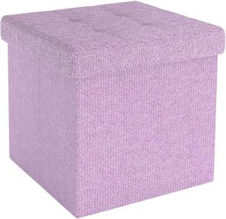 Intirilife Sitzhocker (Sitzwürfel mit Stauraum 30 x 30 x 30 cm in LOTUS ROSA - Fußablage), Faltbare Sitzhocker - aus Stoff mit Mulden - Aufbewahrungsbox Truhe