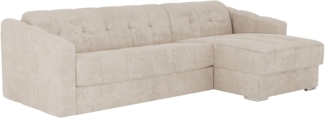 Vente-unique - Eckschlafsofa mit Matratze - Ecke wechselbar - Strukturstoff - Beige - Liegefläche 140 cm - Matratze 22 cm mit Memory Schaum - DARIELO
