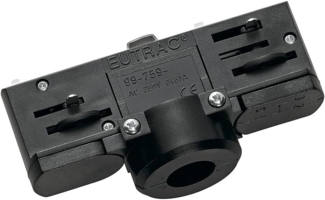 SLV Eutrac 3-Phasen Stromschienenadapter Hochvolt-Stromschiene, Aufbau-Schiene, Stromschienen-System schwarz, inkl. Montage