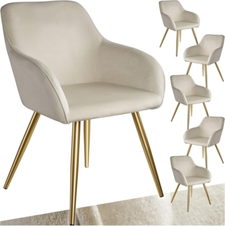 tectake Esszimmerstuhl Marilyn (6er Set, 6 St), gepolstert, in Samtoptik