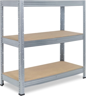 shelfplaza PRO 100x120x50 cm Schwerlastregal in grau-verzinkt mit 3 Böden und 200 kg Traglast pro Boden