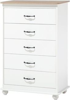 Kommode weiß 5 Schubladen SHARON