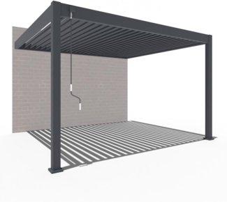 Weide Deluxe | Wand Pergola | Voll Aluminium | 3 x 3,6 M | Lamellendach anthrazit