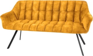 riess-ambiente Sitzbank PAPILLON 165cm senfgelb / schwarz (Einzelartikel, 1-St), Esszimmer · Samt · Metall · mit Rückenlehne · Flur · Schlafzimmer