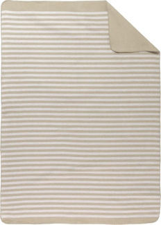 biberna 0837476 Melange Wohndecke 1x 150x200 cm STREIFEN, kitt, 1x 150x200 cm