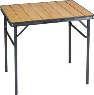 habeig Campingtisch Klappbar, 75x55cm, Höhenverstellbar 35-71cm, Holzplatte, Tragbar, 35-71 cm Höhe