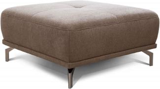 CAVADORE XXL-Hocker Carly / Fußbank fürs Wohnzimmer / Polsterhocker passend zum Ecksofa Carly, 91 x 45 x 91, Webstoff hellbraun