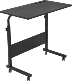 sogesfurniture höhenverstellbar Laptoptisch Computertisch mit Tablet Steckplatz, 80 * 40cm PC Tisch Sofatisch Pflegetisch Beistelltisch mit Rollen, Schwarz 05#3-80BK-BH