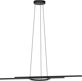 Eglo 900398 Hängeleuchte ZILLERIO-Z Alu, Stahl schwarz, Kunststoff weiss LED 2X8W;3X2,7W 2700-6500K L:116cm B:30cm H:110cm dimmbar mit Connect-Z Funktion