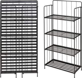 Blumenregal aus Metall, schwarz, 4 Ebenen, 118 cm