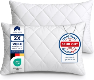 Gentle North Kopfkissen (50x70 cm groß) - 2er Set Kissen für Bett und als Dekokissen - Mit Reißverschluss für Füllung - Sofakissen - Zierkissen für Couch und Sofa - Ökotex - Waschbar bis 60° - Weiß