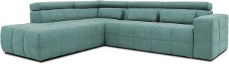 DOMO. collection Brandon Ecksofa, Sofa mit Rückenfunktion in L-Form, Polsterecke, Eckgarnitur, Mint, Ottomane links